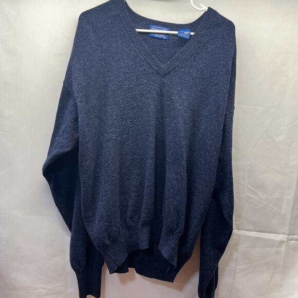 Vintage Pendleton Mens XXL 100% Pure Virgin Wool Sweater Navy Blue Dad - Picture 1 of 7
